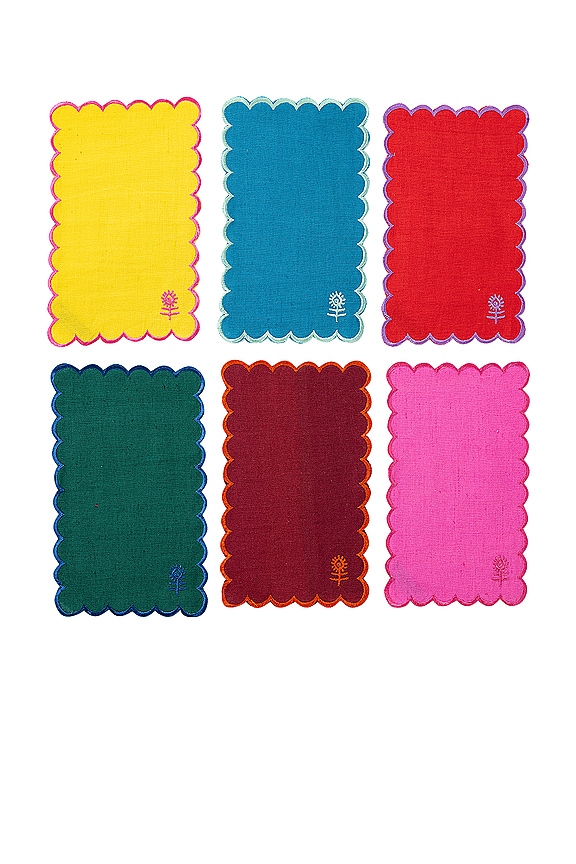 view 2 of 4 SERVILLETA DE LINO RAINBOW ICON LINEN COCKTAIL NAPKINS in Rainbow