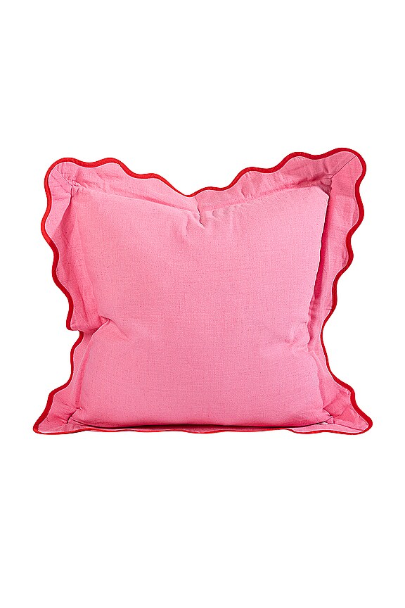 view 2 of 4 Darcy Linen Pillow Cover in Light Pink & Cherry