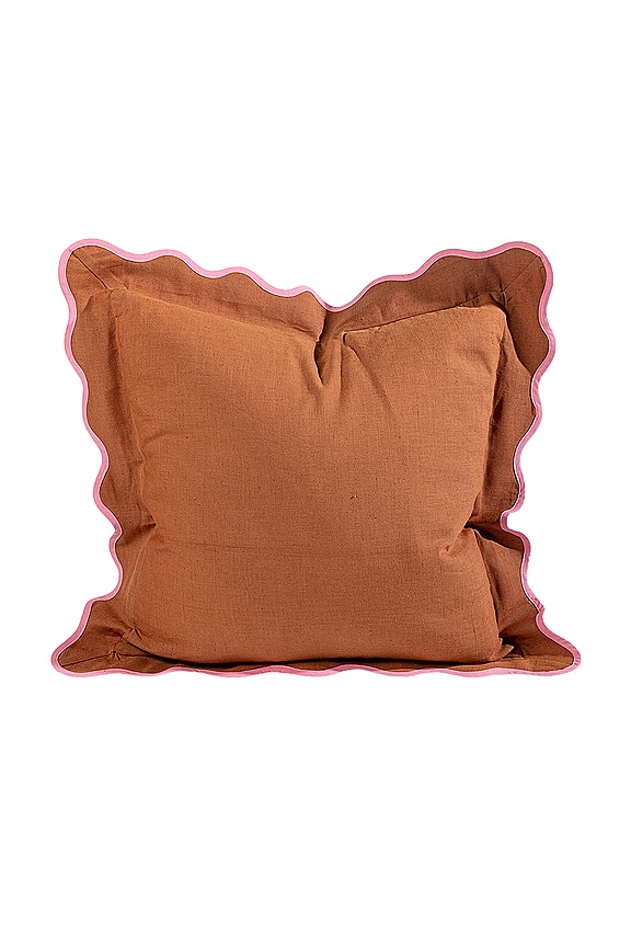 view 2 of 4 ЧЕХОЛ ДЛЯ ДЕКОРАТИВНОЙ ПОДУШКИ DARCY SQUARE THROW PILLOW COVER in Rust & Light Pink
