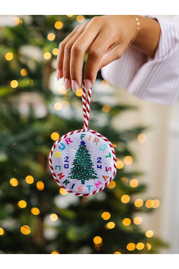 view 2 of 4 NEEDLEPOINT ORNAMENT ニードルポイントオーナメント in Lavender & Green & Multicolor