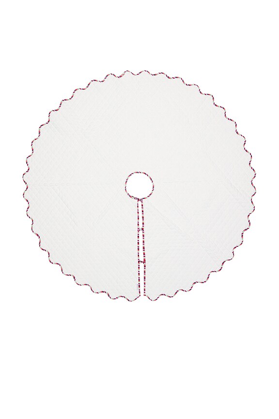 view 2 of 3 FALDA DE ÁRBOL DE POINSETTIA POINSETTIA TREE SKIRT in White & Light Pink & Red