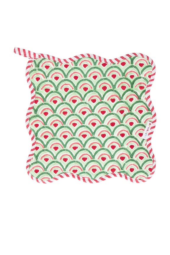 view 2 of 3 Frostine Pot Holder in Green & Red