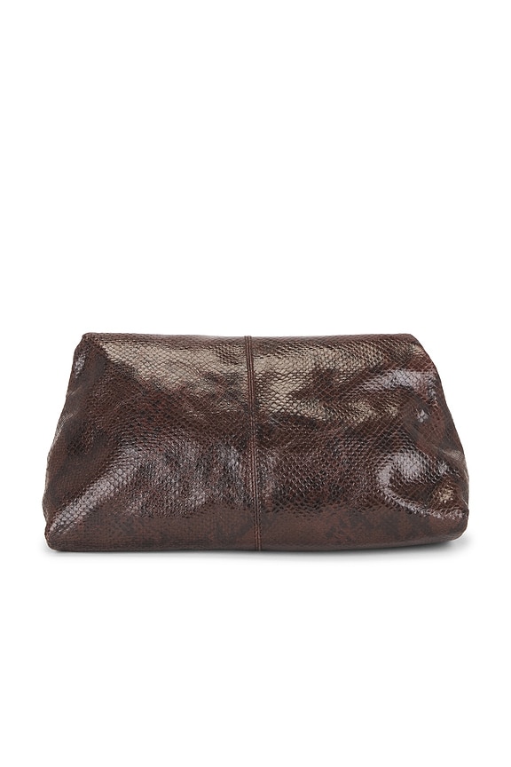 view 2 of 5 Clay Clutch in Chocolate Leather Snake