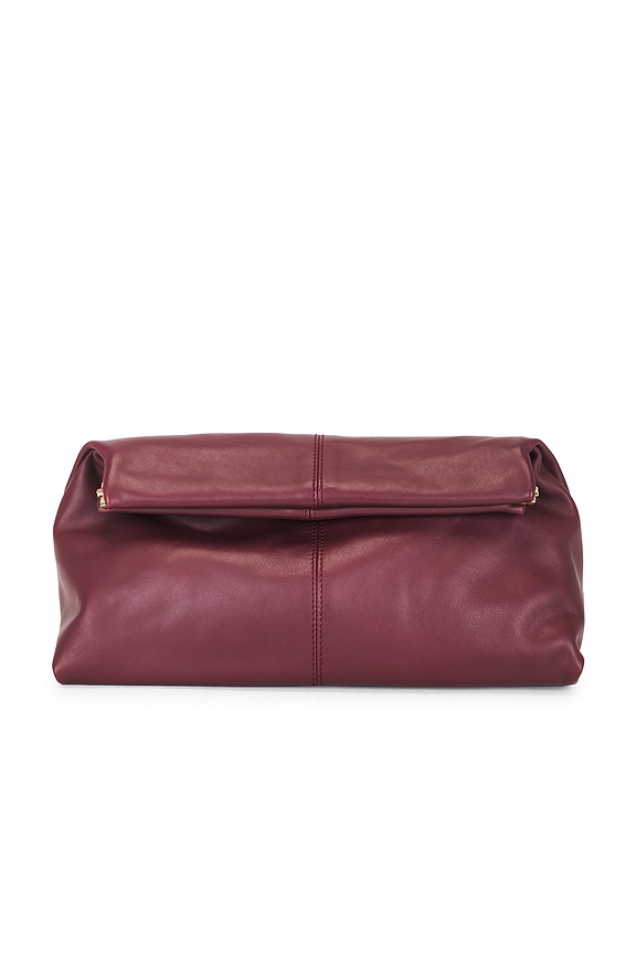 view 1 of 4 Clay Clutch in Burgundy Leather