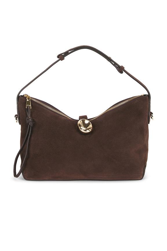 view 2 of 5 SAC PORTÉ ÉPAULE GAIA in Chocolate Suede