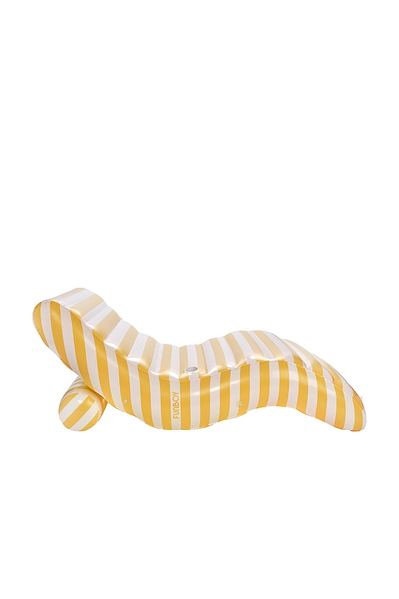 view 2 of 4 Chaise Lounger in Yellow Stripe