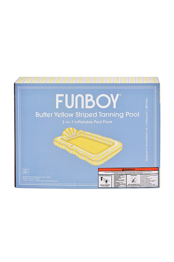 view 2 of 8 Striped Tanning Pool in Butter Yellow