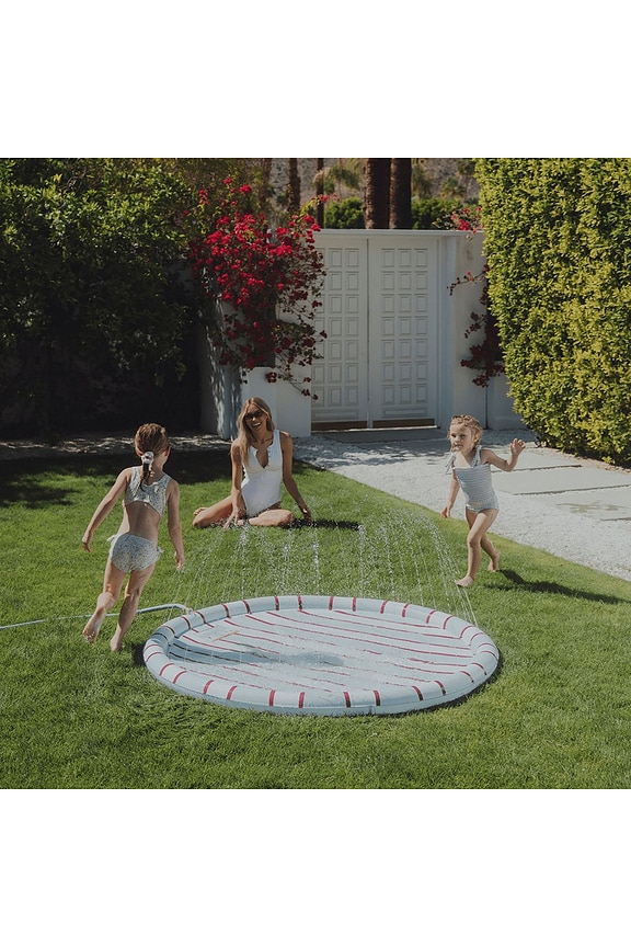 view 2 of 4 Kids Splash Pad in Blue & Red Stripes