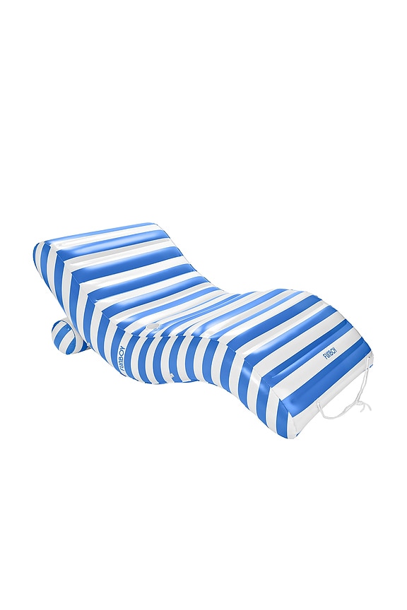 view 1 of 5 Chaise Lounger in Denim Stripe