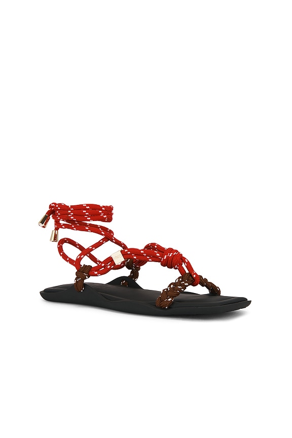 view 2 of 5 Flò Square Twin Sandal in Red & Brown
