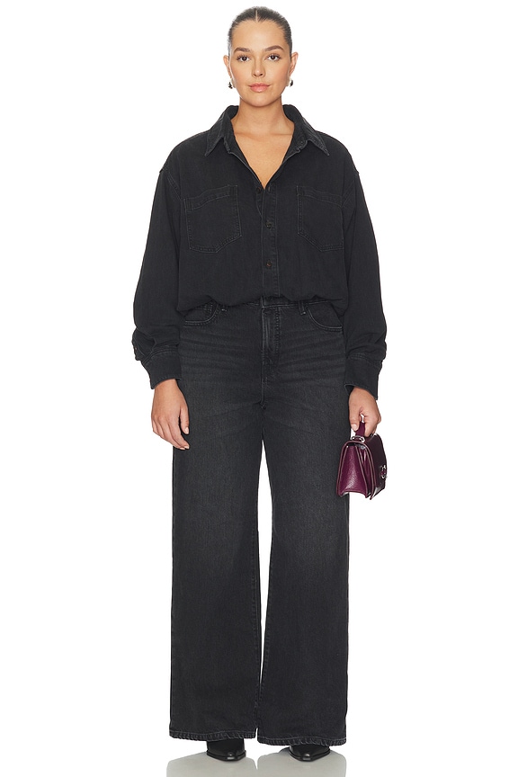 view 2 of 6 Denim Shirt Jumpsuit in Black389