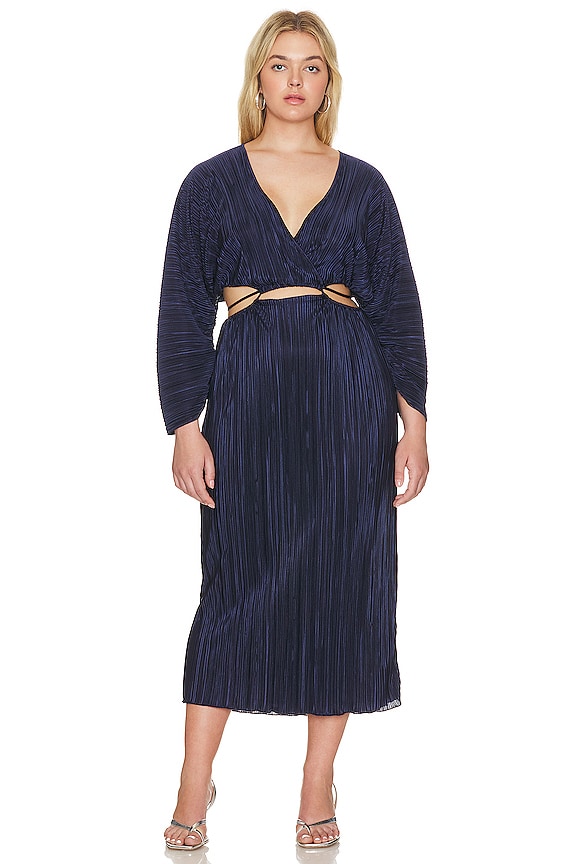 view 2 of 6 Always Fits Plisse Midi Dress in Blue Rinse