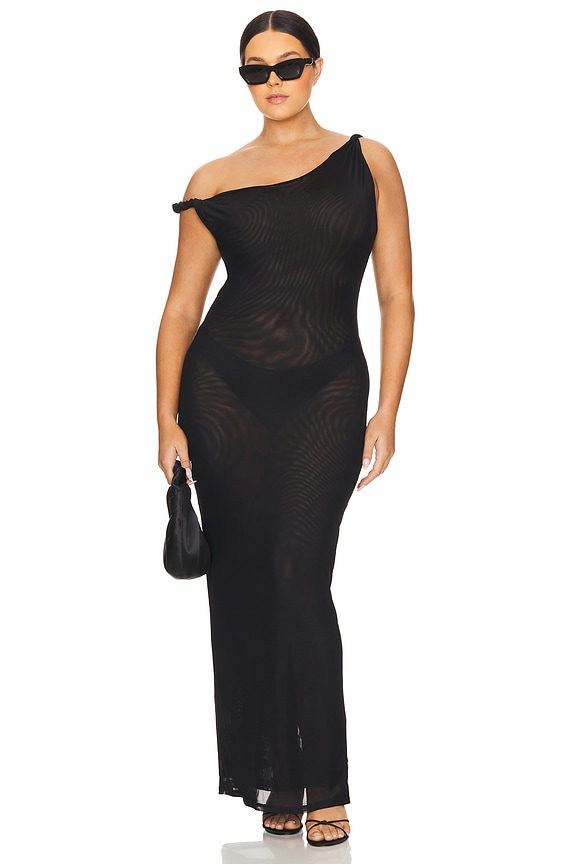 view 2 of 7 Mesh Twist Maxi Dress in Black001