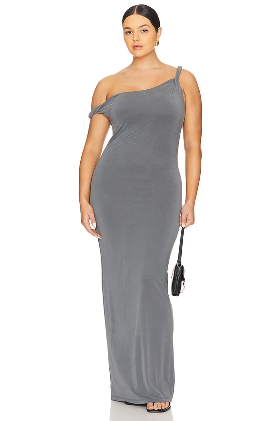 view 2 of 6 Twist Shoulder Maxi Dress in Carbon