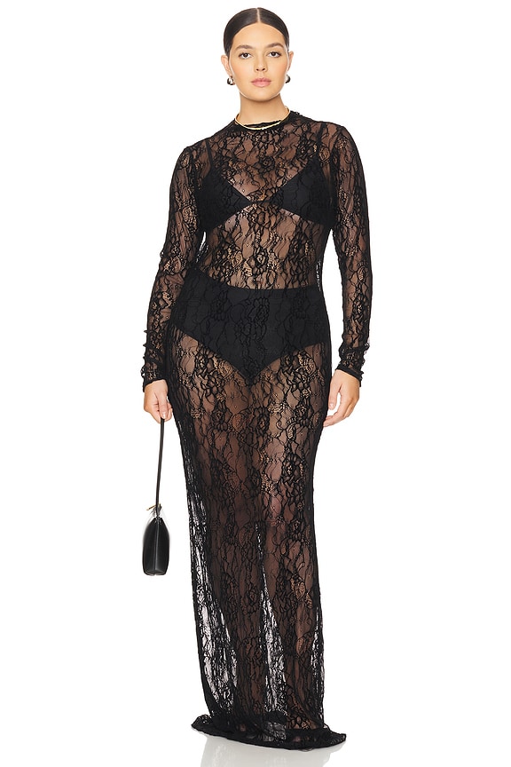 view 2 of 6 Lace Maxi Dress in Black001