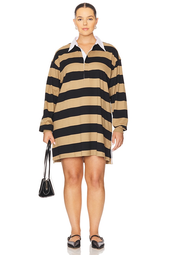 view 2 of 3 Jersey Polo Mini Dress in Mineral And Black Rugby Stripe001