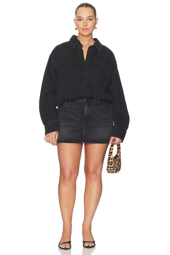 view 2 of 6 Denim Shirt Dress in black389