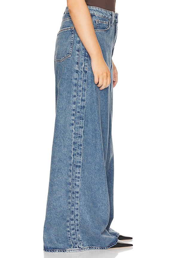 Good American Paneled Wide Leg Jeans in Indigo682 | REVOLVE