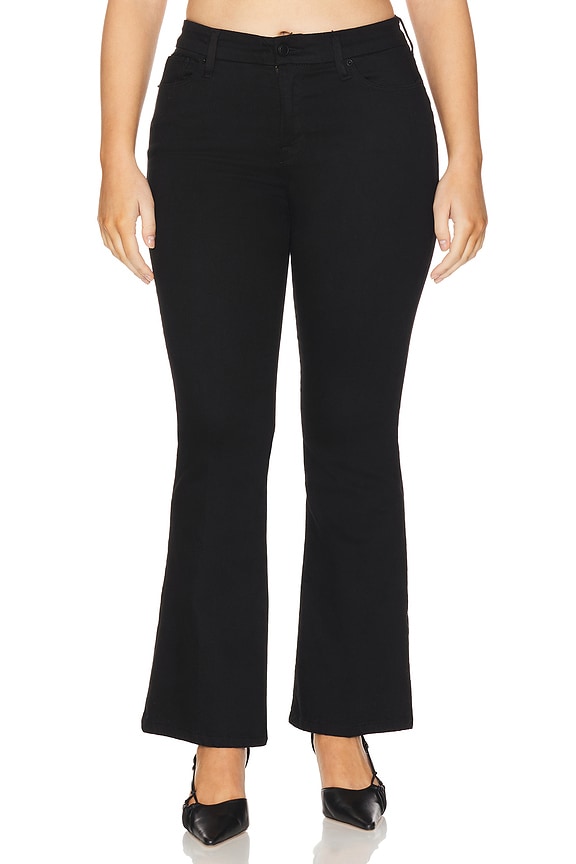 view 2 of 11 Good Petite Flare Jeans in Black001