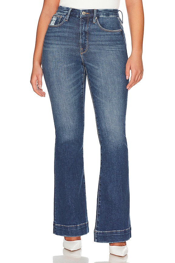 view 2 of 9 Good Legs Flare Deep V Back in Blue843