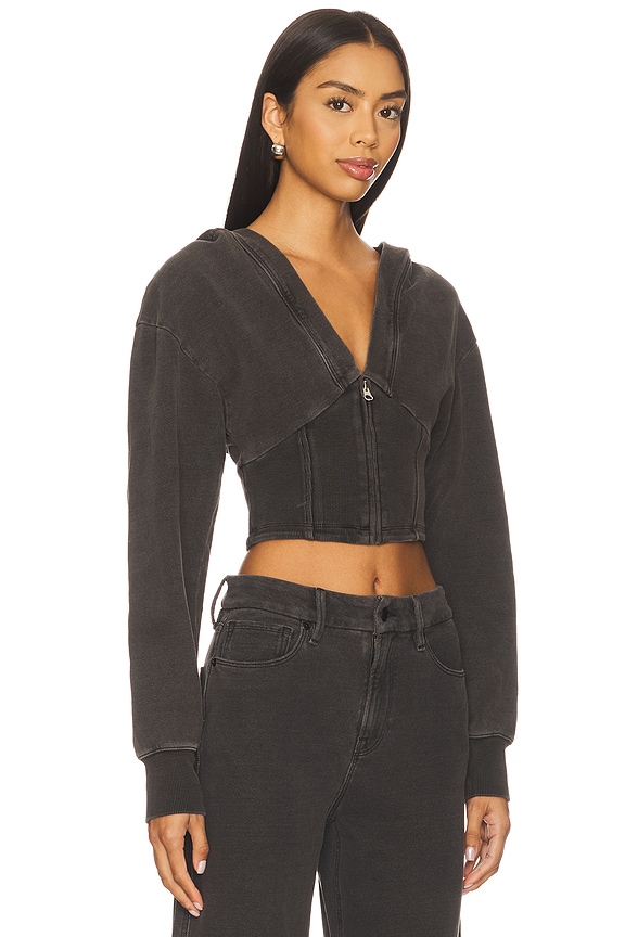 view 2 of 8 Jeanius Zip Up Hoodie in Black430