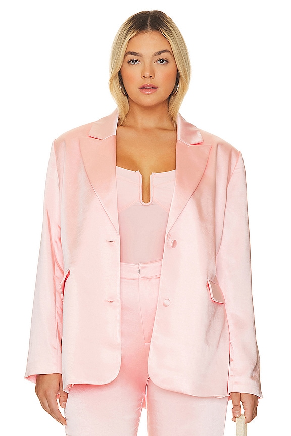 view 2 of 10 サテンブレザー in Bubble Pink003