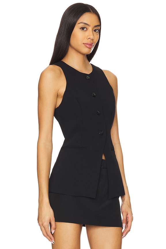 view 2 of 4 Luxe Suiting Sculpted Vest in Black001