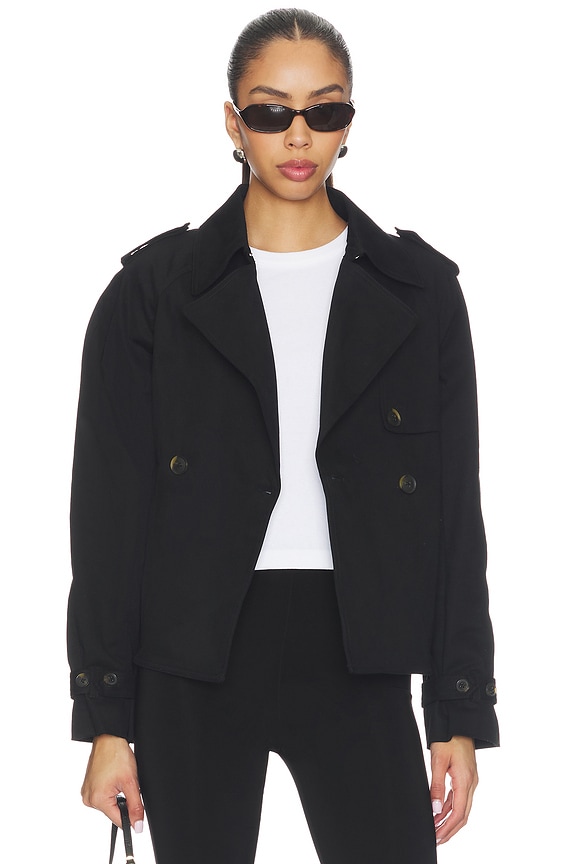 view 2 of 5 Cropped Trench Jacket in Black