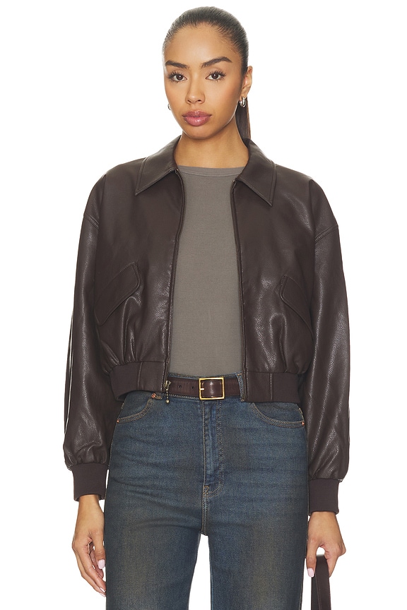 view 2 of 5 The Better Than Leather Cropped Jacket in Espresso