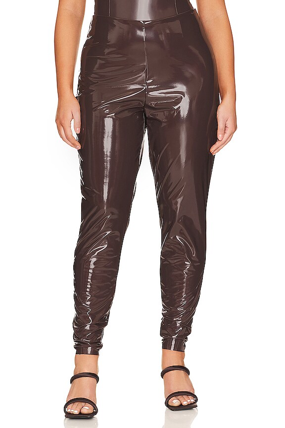 view 2 of 9 Faux Leather Pull On Skinny in Dark Chocolate001