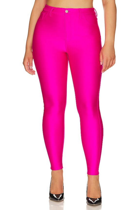 view 2 of 9 Compression Shine Leggings in Fuchsia Pink001