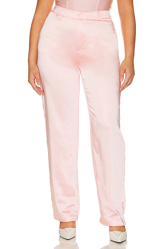 view 2 of 8 Satin Trouser in Bubble Pink003