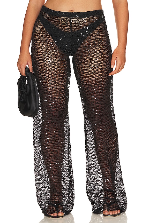 view 2 of 9 Sequins Wide Leg Pant in Black001