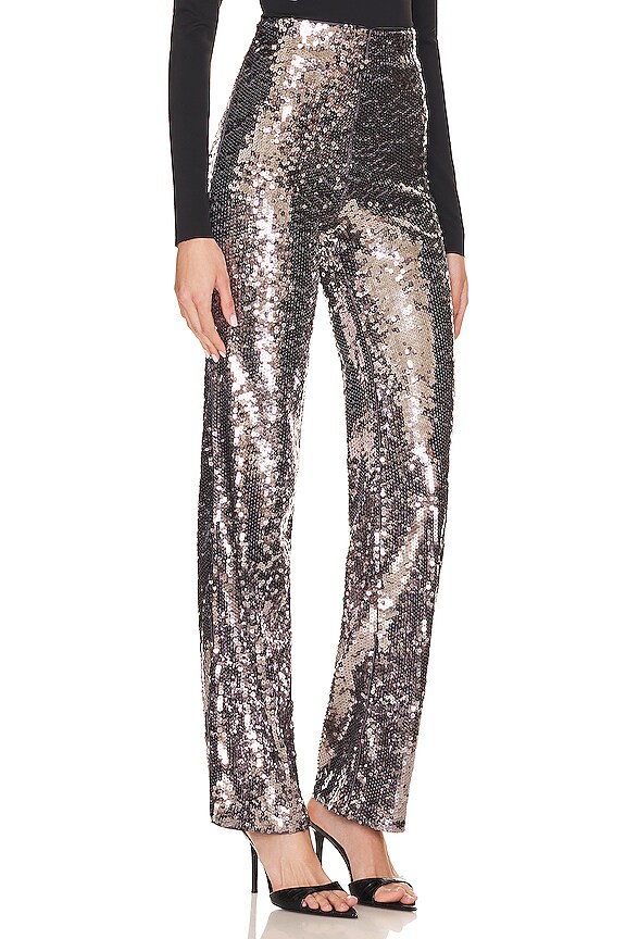 view 2 of 5 PANTALONES ANCHOS CON LENTEJUELAS in Gunmetal001