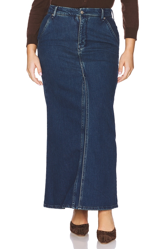 view 2 of 11 Fit And Flare Denim Maxi Skirt in Indigo724