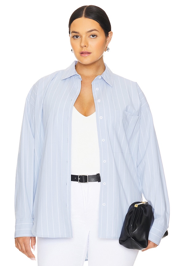 view 2 of 9 Oversized Stripe Shirt in Glass Stripe002