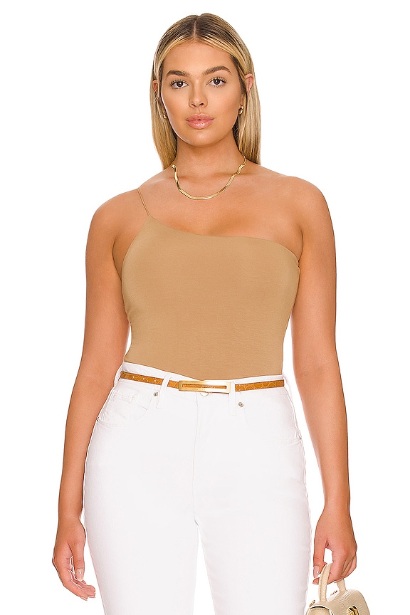 view 2 of 11 One Shoulder Corded Bodysuit in Pecan01