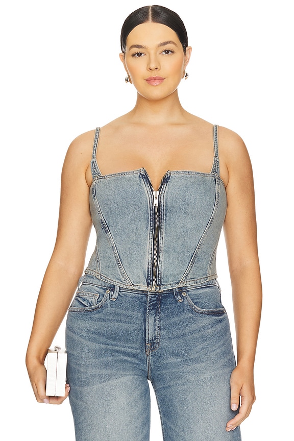 view 2 of 8 Denim Bustier in Indigo762