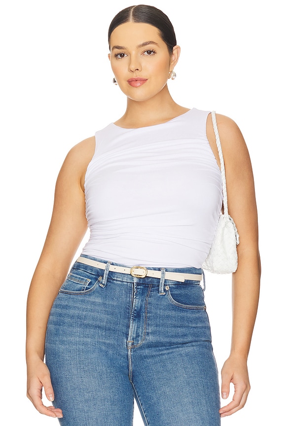 view 2 of 8 Ruched Tank Top in White001