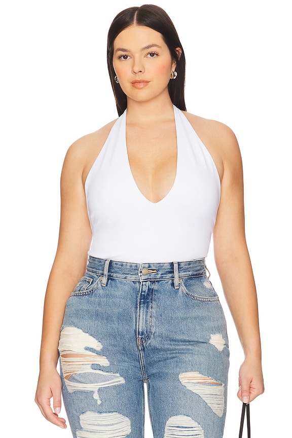 view 2 of 10 Sculpting Halter Bodysuit in White001