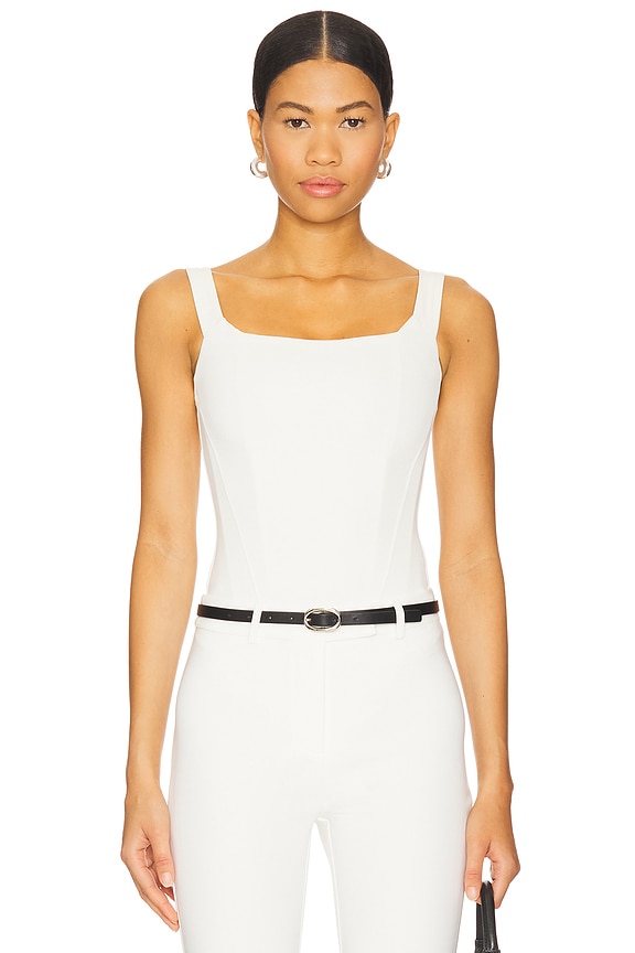 view 1 of 10 Scuba Corset Bodysuit in Cloud White001