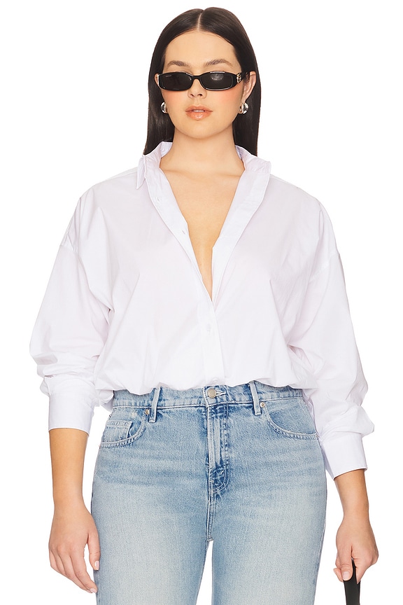 view 2 of 4 Poplin Bubble Shirt in White001