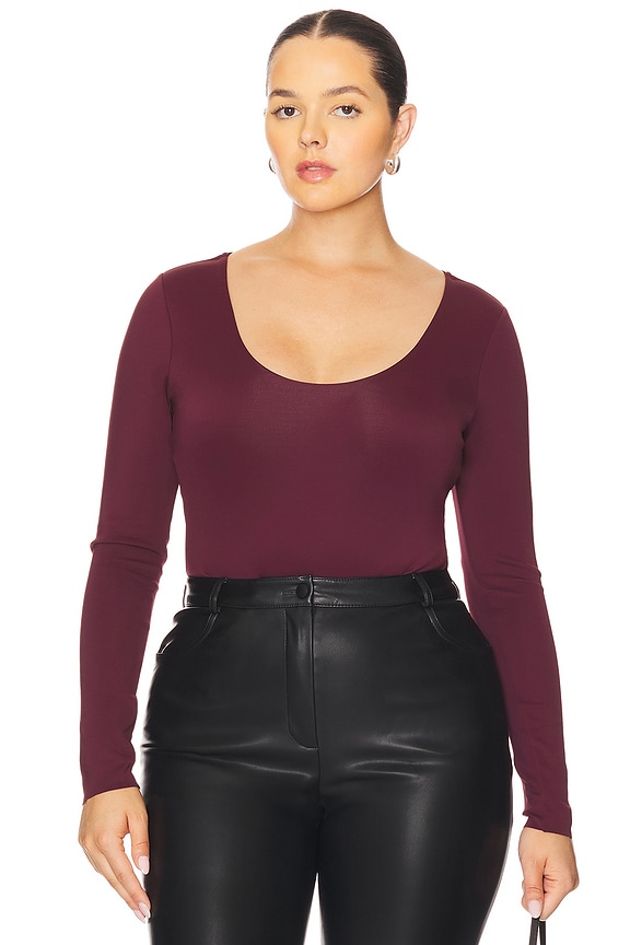 view 2 of 5 Sculpting Scoop Neck Bodysuit in Fig007