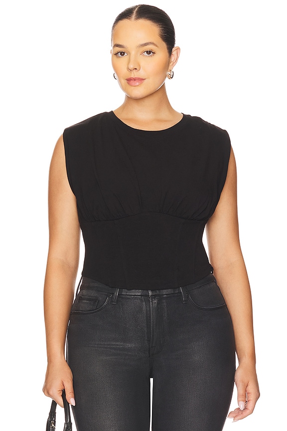 view 2 of 8 Sleeveless Corset Top in Black001
