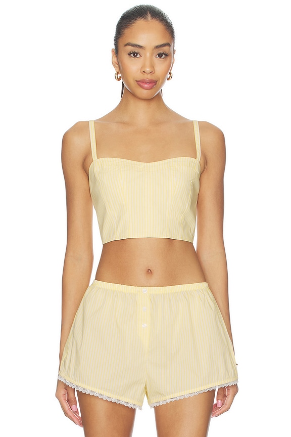 view 1 of 5 Poplin Buster Cami Top in Butterbeam Stripe