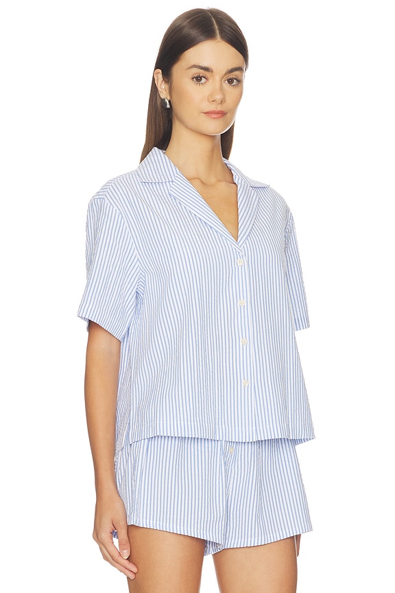 view 2 of 5 Camp Shirt in Blue Stripe Seersucker