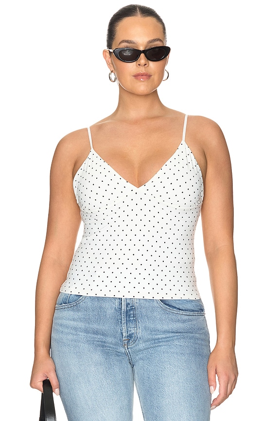 view 2 of 9 The Weightless Sculpting Modern Tank Top in Mini Dot White