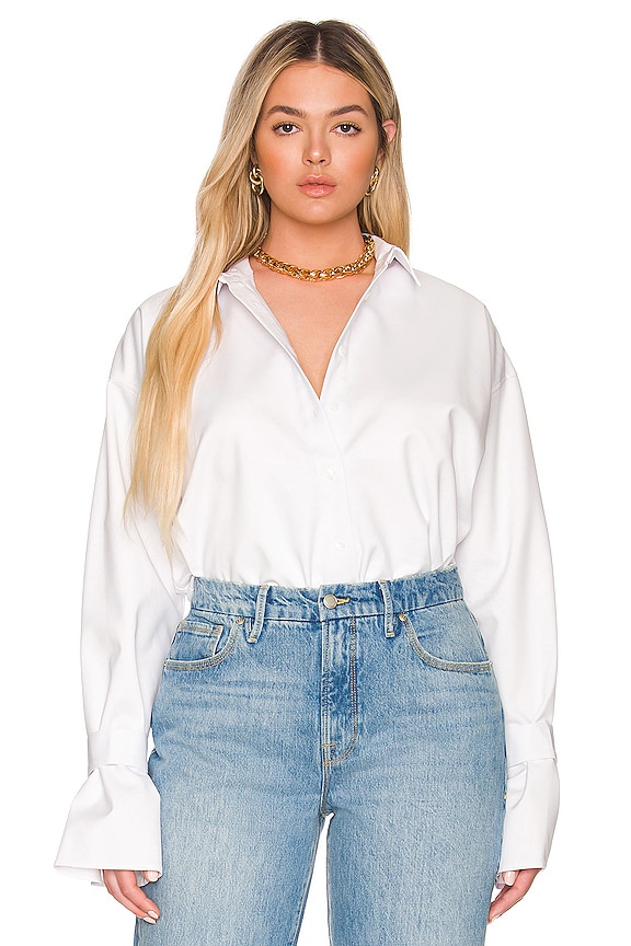 view 2 of 8 Tabbed Poplin Shirt in White001