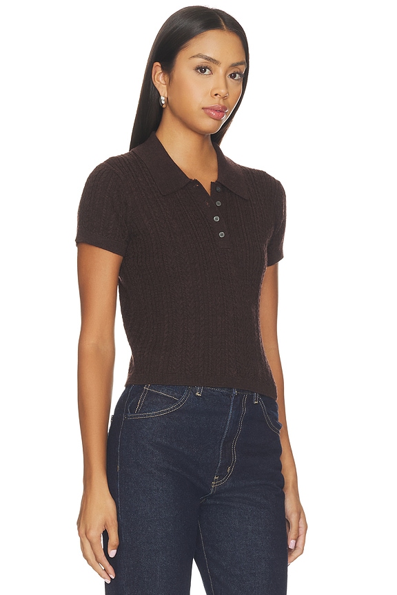 view 2 of 4 The Micro Cable Polo Shirt in Espresso