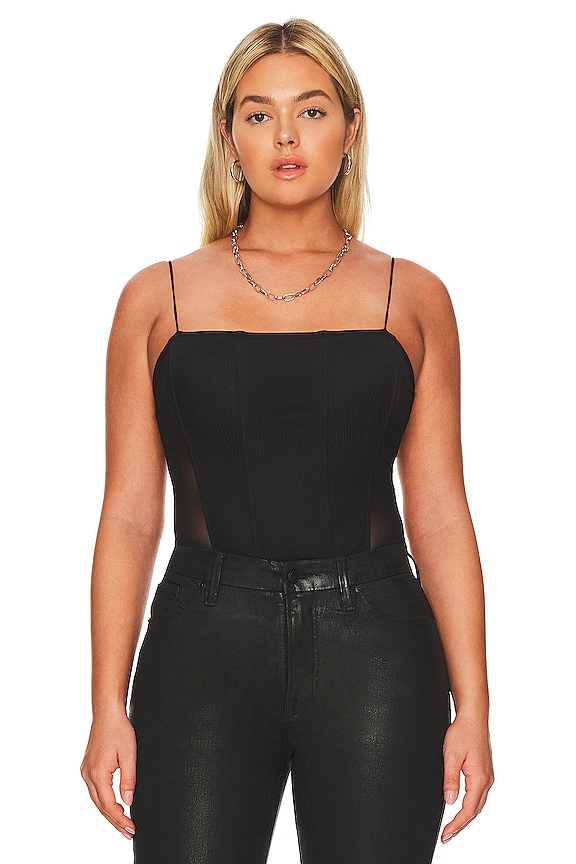 view 2 of 11 Mesh Mix Corset Bodysuit in Black001